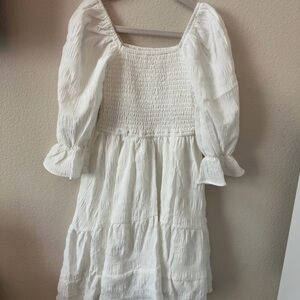 Joyfolie White Smocked Kids Dress